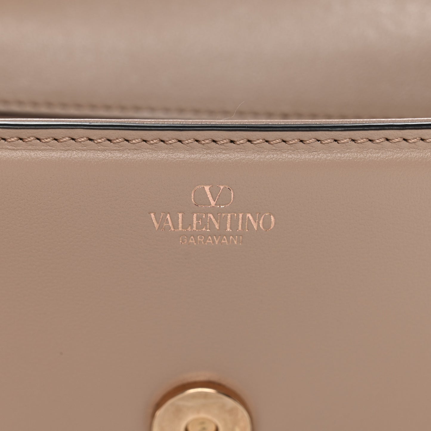 Calfskin Crystal Vlogo Small Loco Shoulder Bag Rose Cannelle