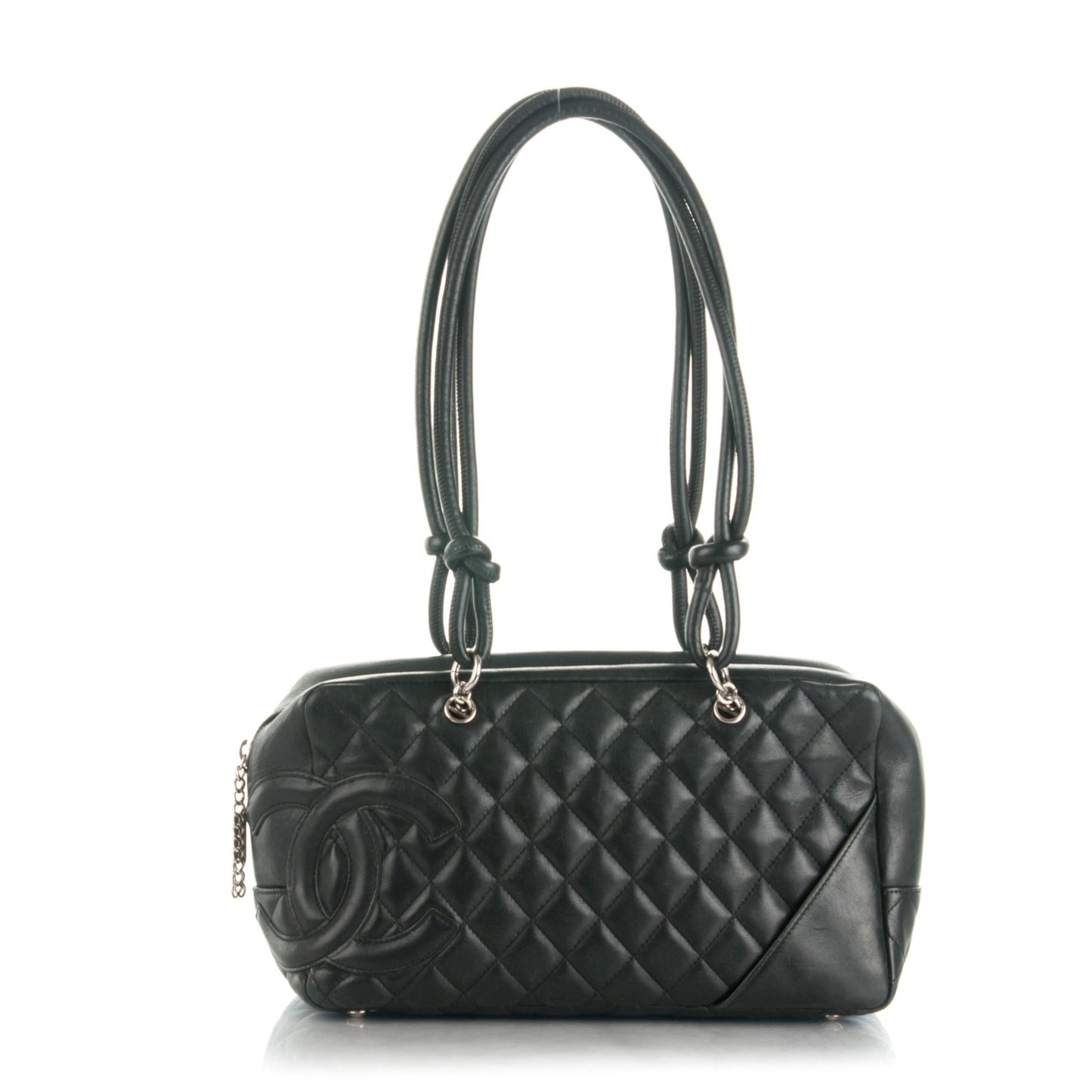 Calfskin Quilted Large Cambon Bowler Black