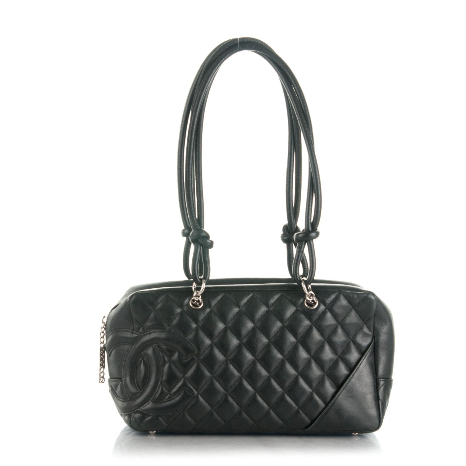 Chanel Calfskin Quilted Large Cambon Bowler Black 1 of 7