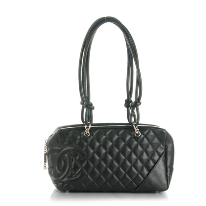 Chanel Calfskin Quilted Large Cambon Bowler Black 1 of 7