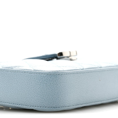 Chanel Grained Calfskin Quilted CC Box Clutch With Chain Blue 9 of 14