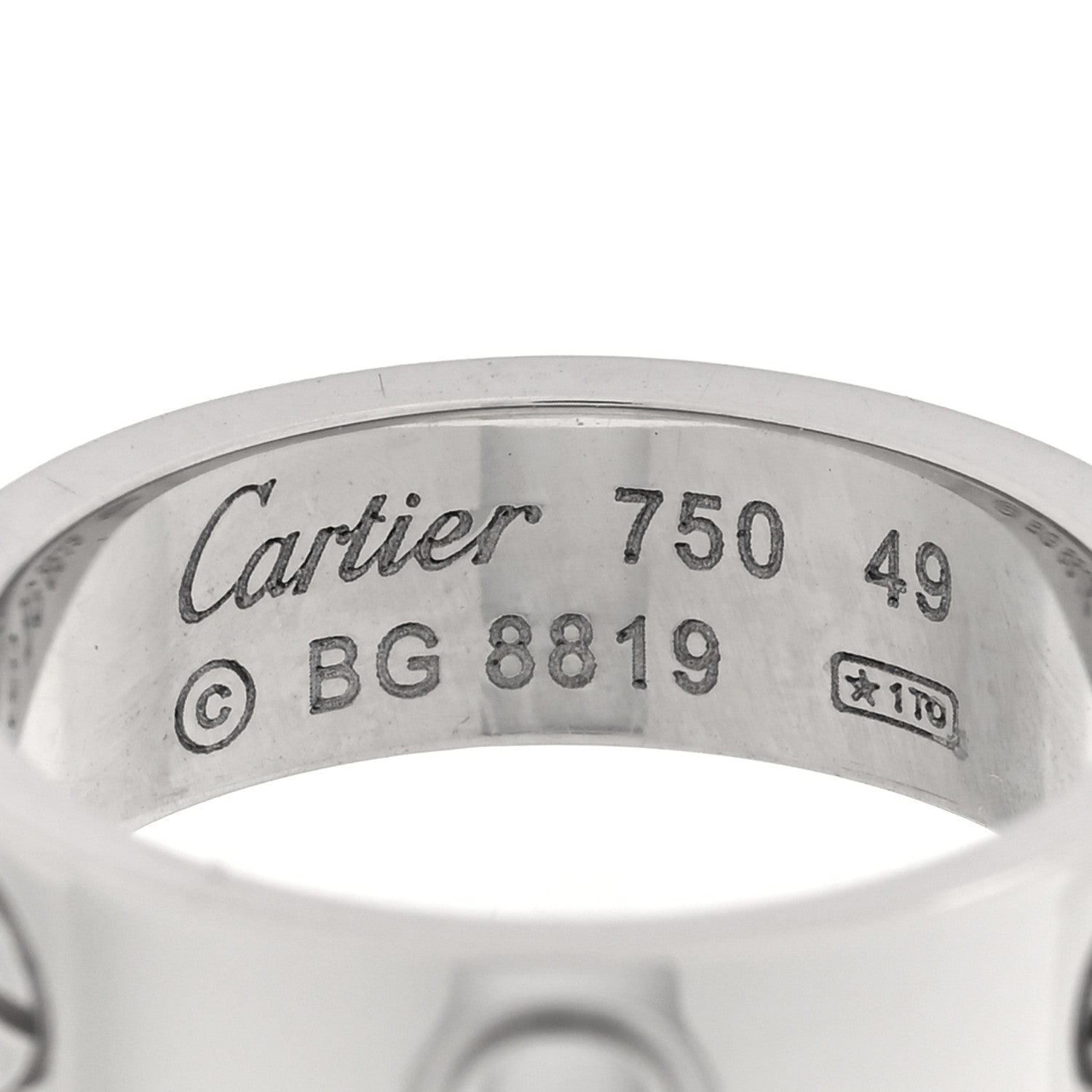 Cartier 18K White Gold 5.5mm LOVE Ring 49 5 4 of 4