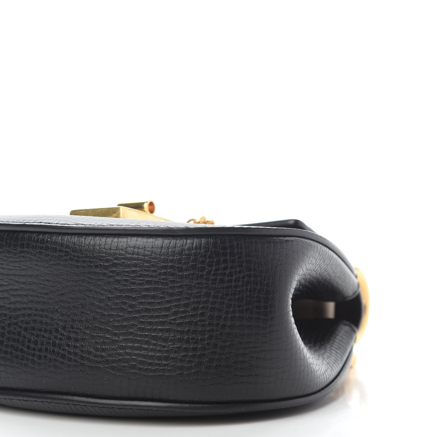 Textured Calfskin Lambskin Nano Drew Shoulder Bag Black