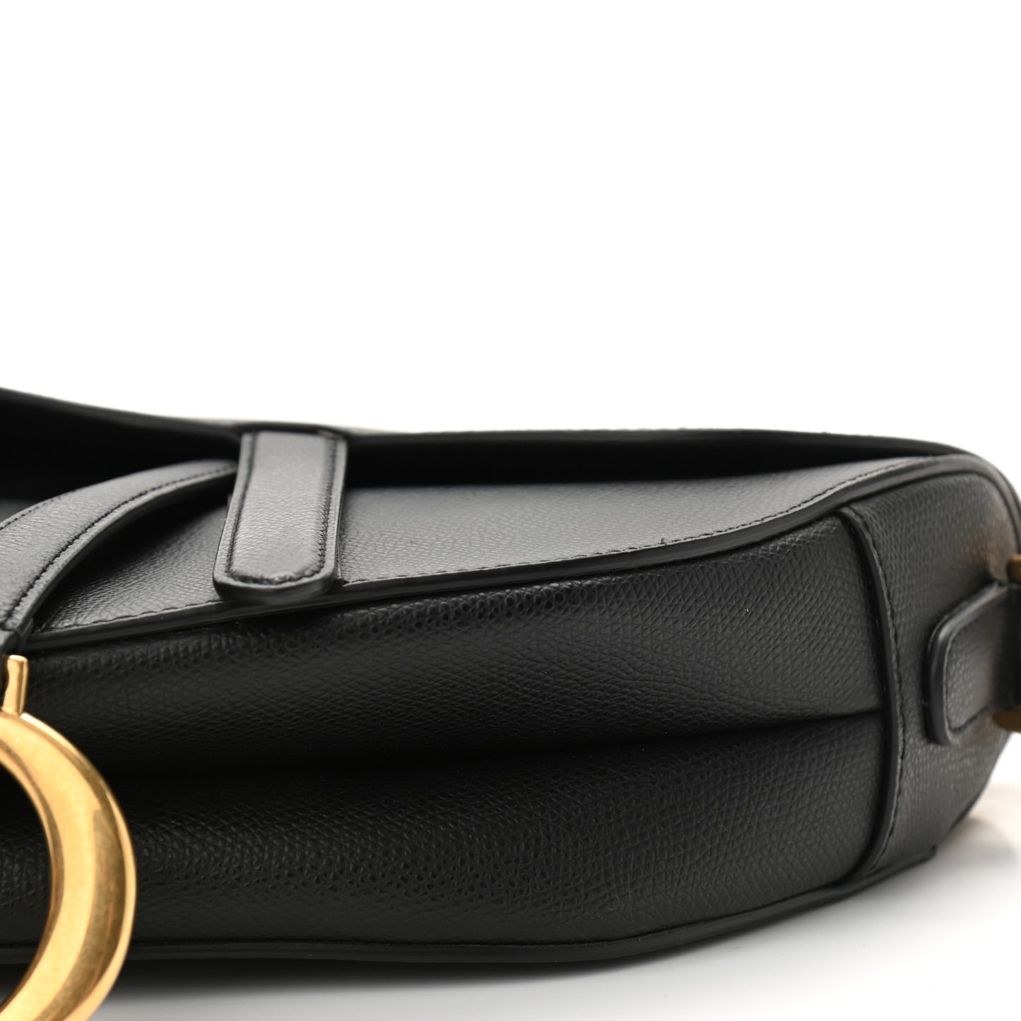 Grained Calfskin Saddle Bag Black