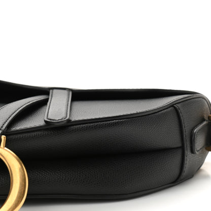 Christian Dior Grained Calfskin Saddle Bag Black 10 of 11