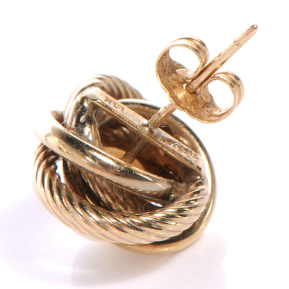 Tiffany 14k Yellow Gold Pearl Knot Earrings 3 of 4