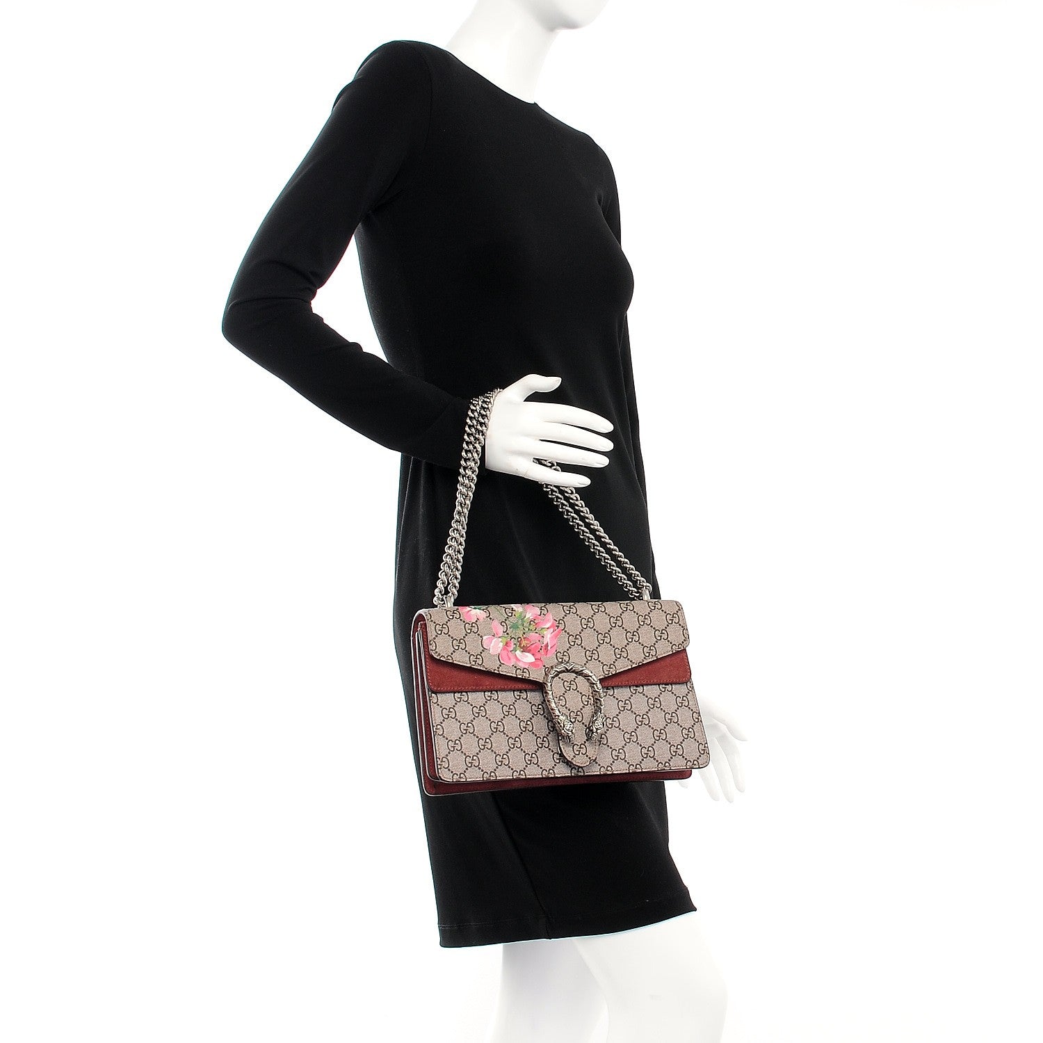 Gucci GG Supreme Monogram Blooms Small Dionysus Shoulder Bag Beige Multicolor Dry Rose 2 of 15