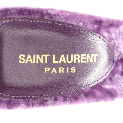 Saint Laurent Velvet Baliqua 105 Mule Sandals 36 Malva 8 of 10