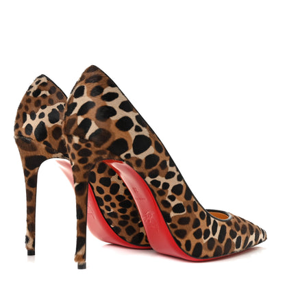 Christian Louboutin Pony Madagascar Kid Kate 100 Pumps 38 Brown Black 7 of 16