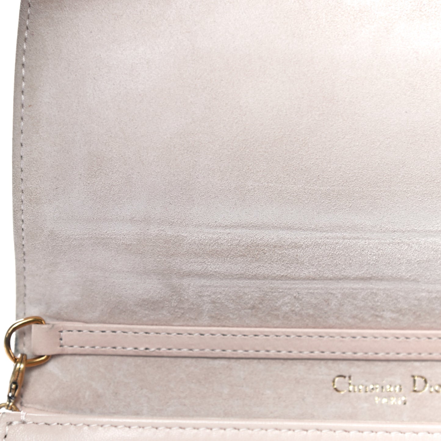 Calfskin Studded Diorama Wallet on Chain Pouch Nude
