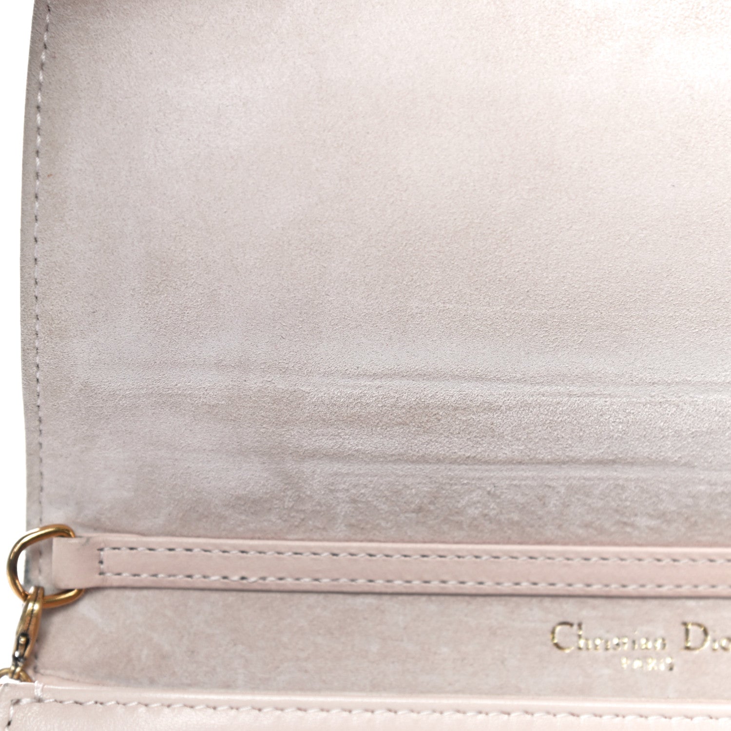Christian Dior Calfskin Studded Diorama Wallet on Chain Pouch Nude 13 of 17