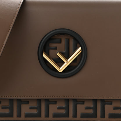 Fendi Vitello Century F is Fendi Bi-Color FF 1974 Embossed Kan I Shoulder Bag Maya Black 7 of 9