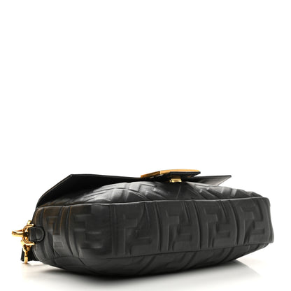 Fendi Nappa FF 1974 Embossed Baguette Black 4 of 11