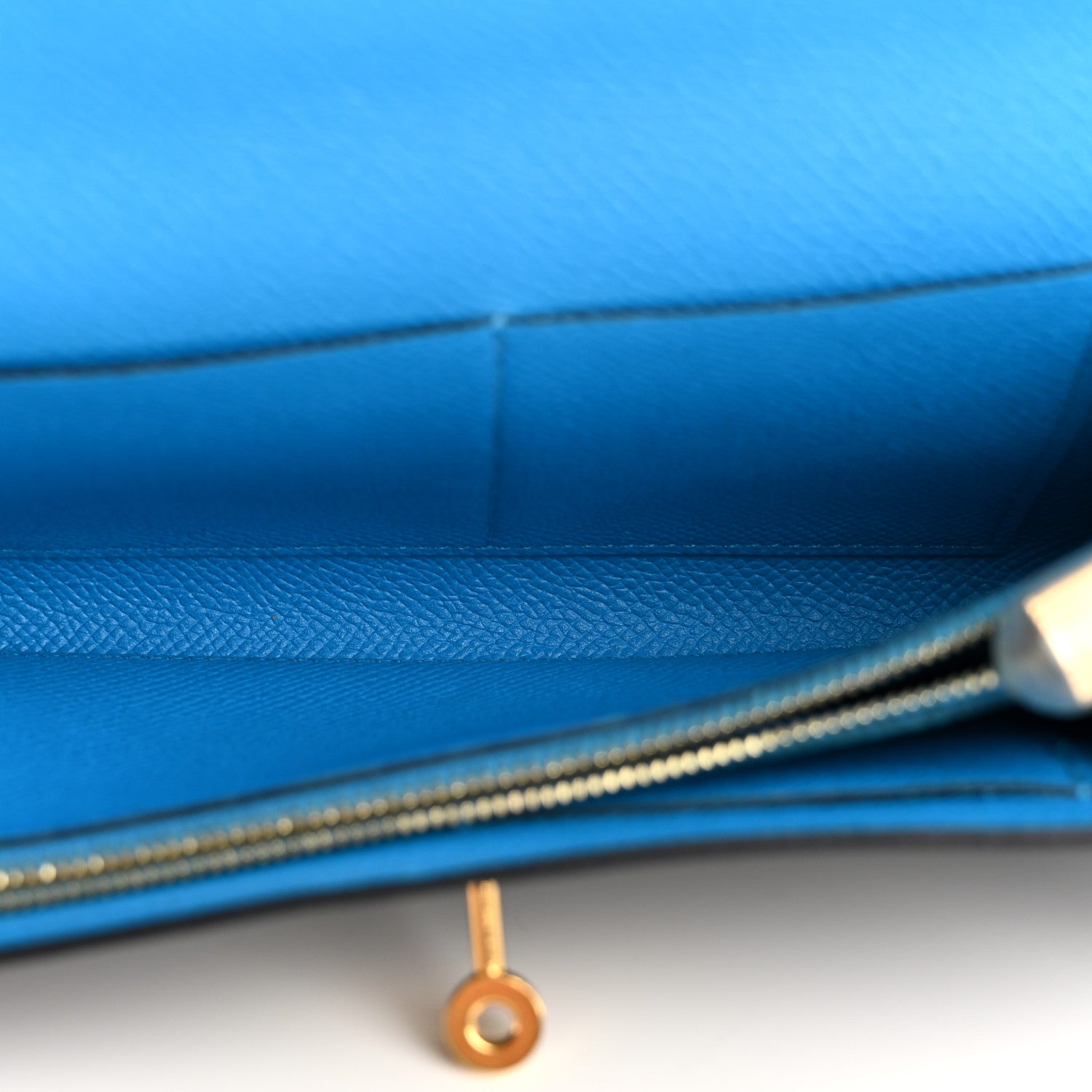 Hermes Epsom Casaque Kelly Wallet To Go Black Bleu Indigo Bleu Frida 5 of 12