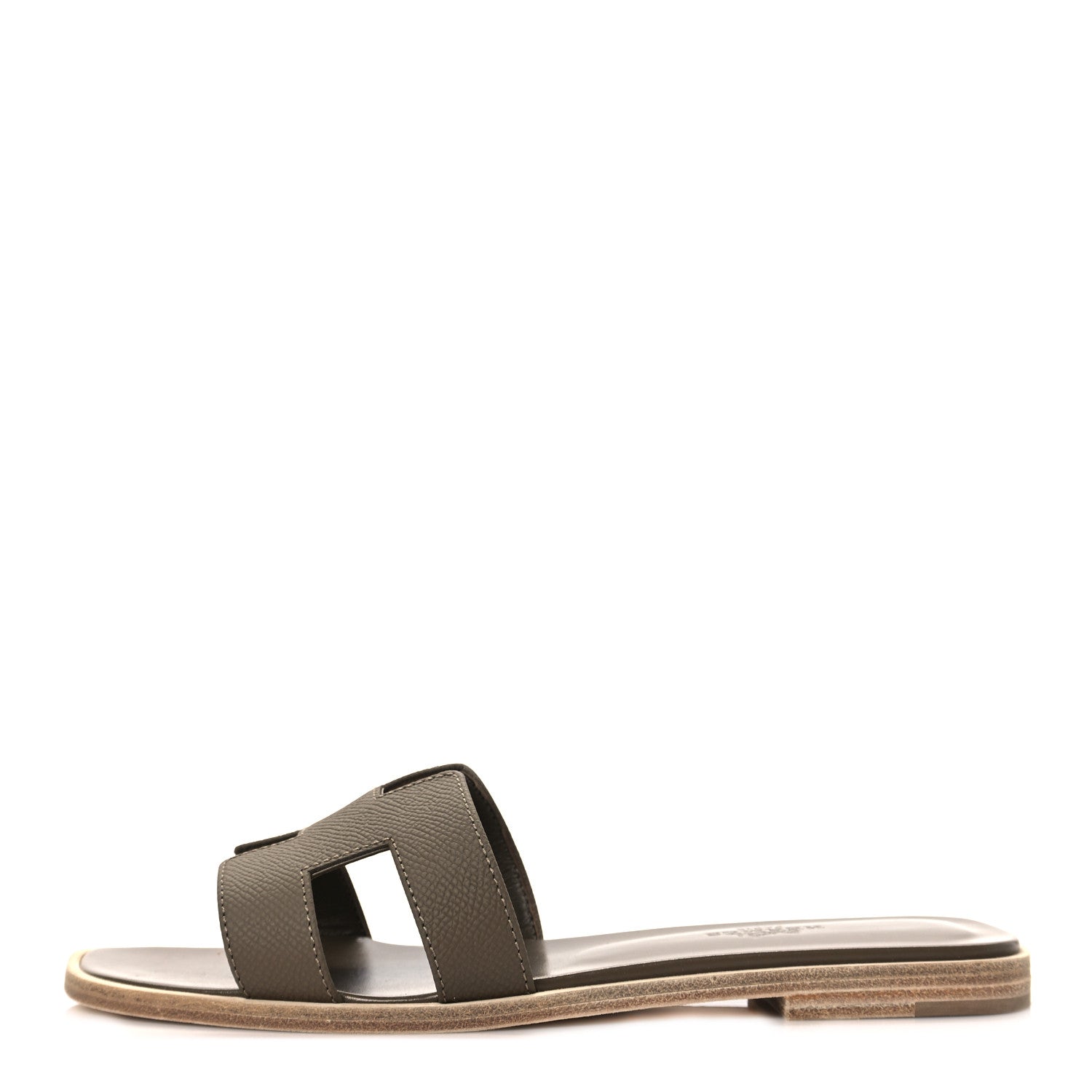 Hermes Epsom Oran Sandals 36.5 Etoupe 1 of 8