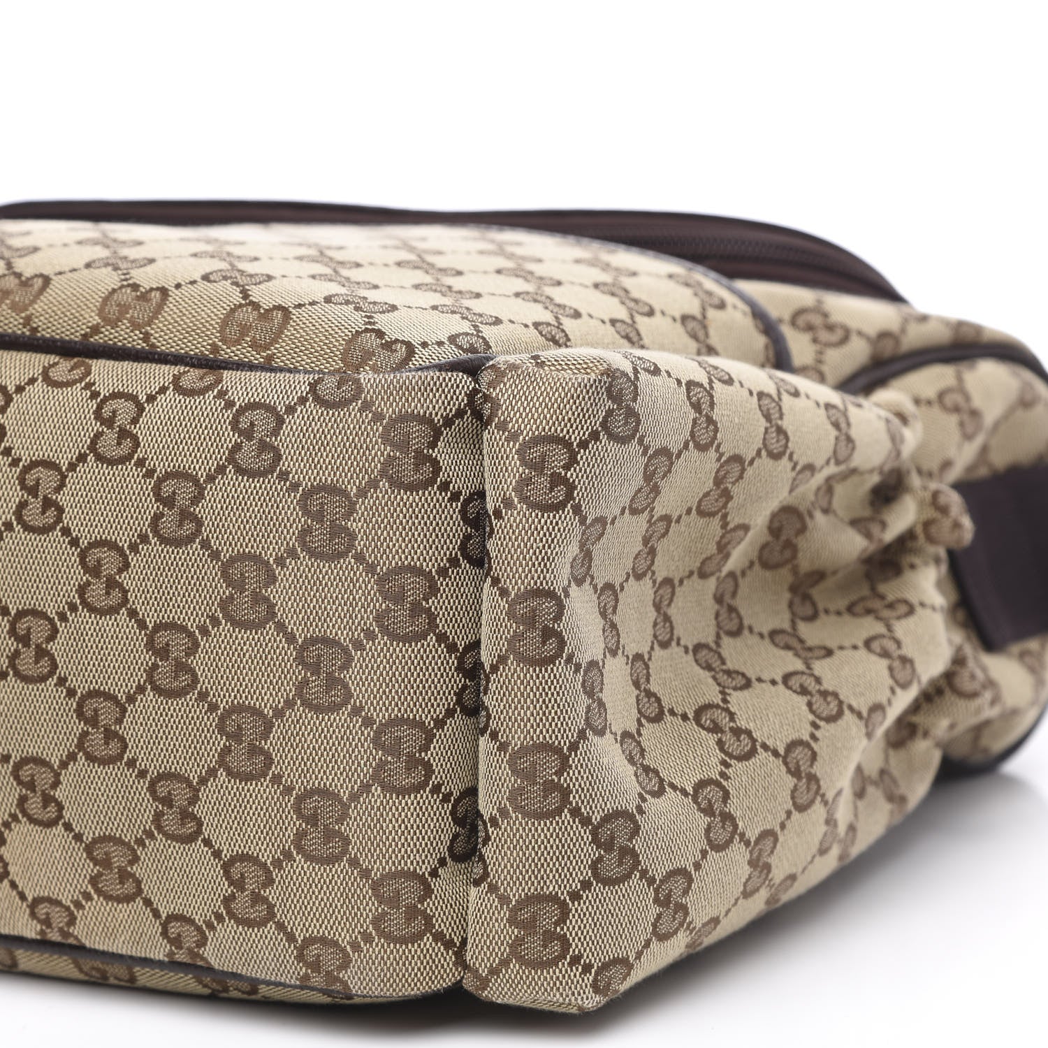 Gucci Monogram Natural Pigskin Large Diaper Bag Beige Ebony Cocoa Dark Chocolate 9 of 10