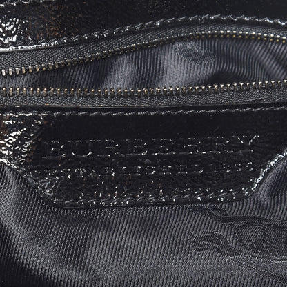 Burberry Patent Cartridge Pleat Tote Black 8 of 15