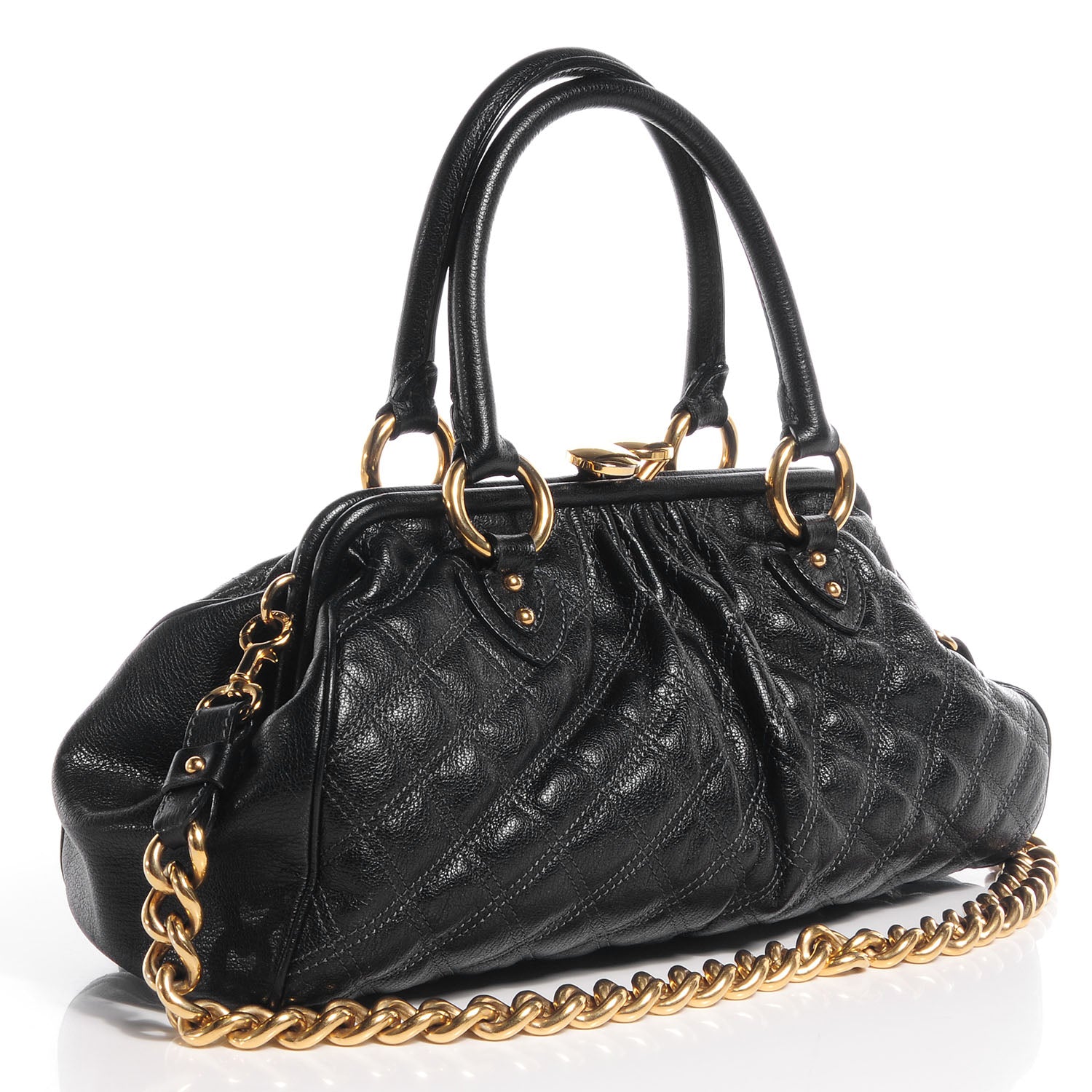 Marc Jacobs Quilted Calfskin East West Stam Black 3 of 9