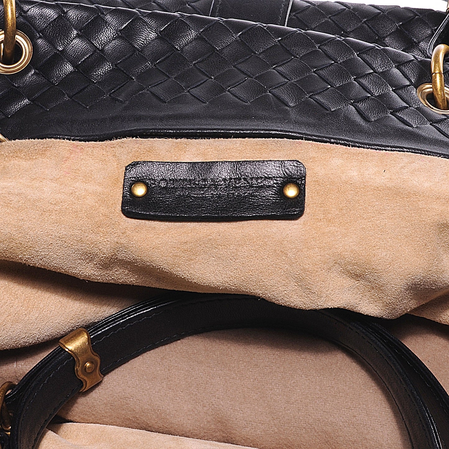 Leather Intrecciato Capri Tote Black