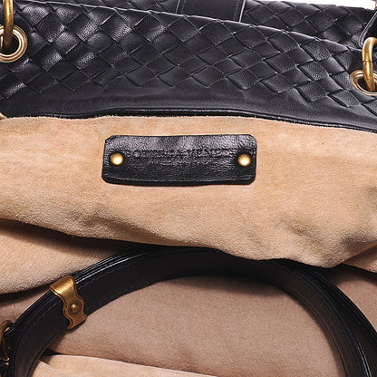 Bottega Veneta Leather Intrecciato Capri Tote Black 3 of 11