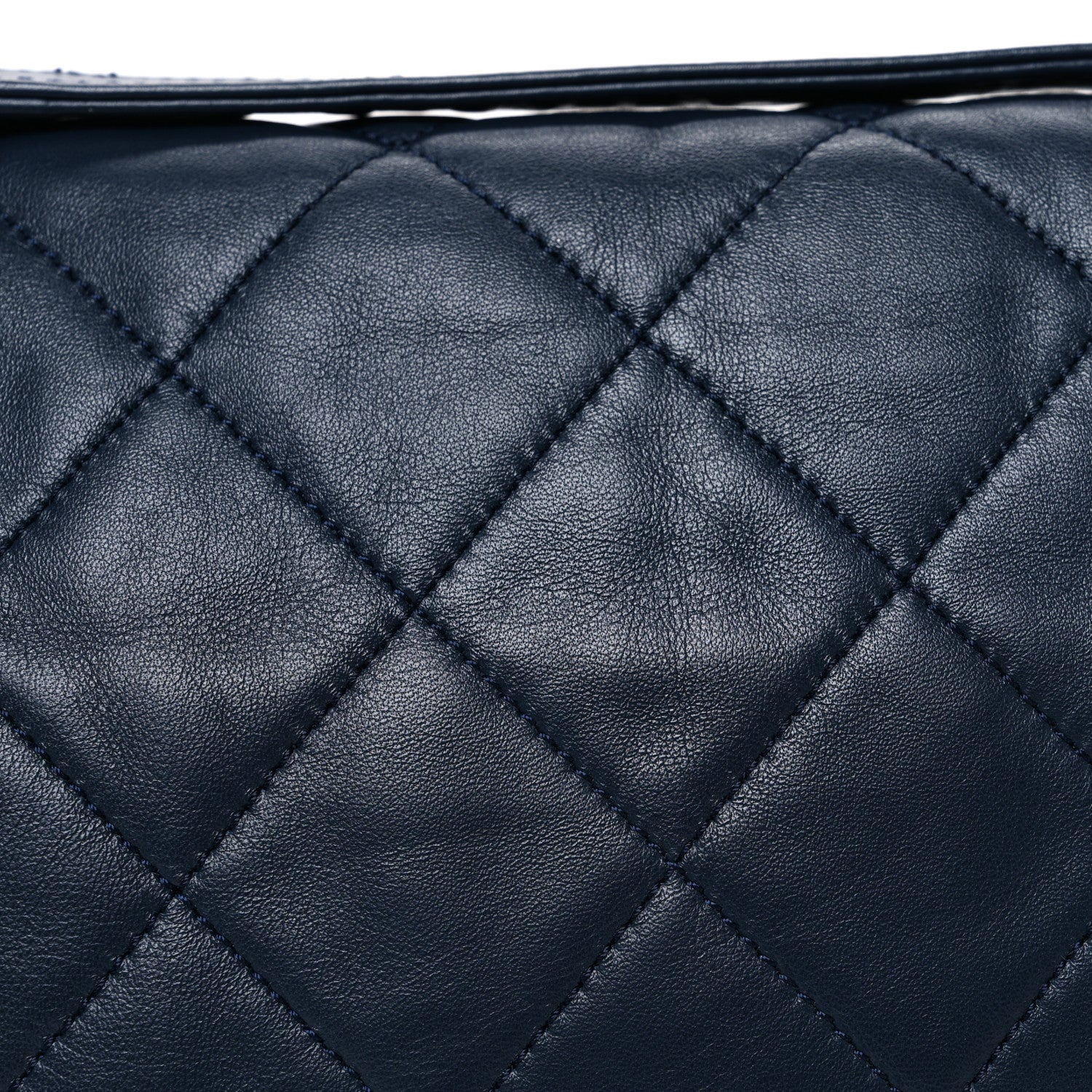 Chanel Calfskin Quilted Coco Pleats Flap Navy Blue 8 of 10