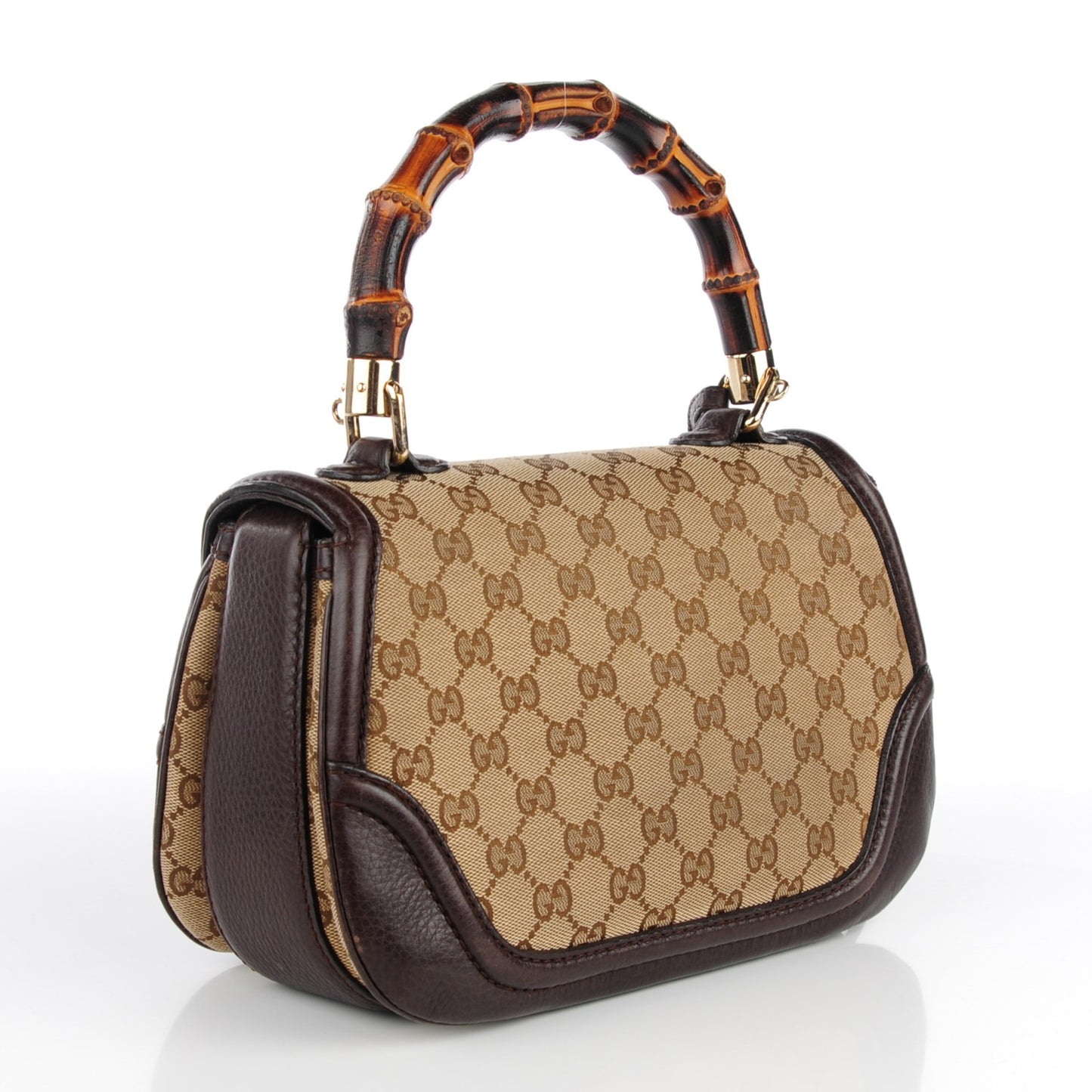 Monogram Medium New Bamboo Top Handle Bag Dark Brown