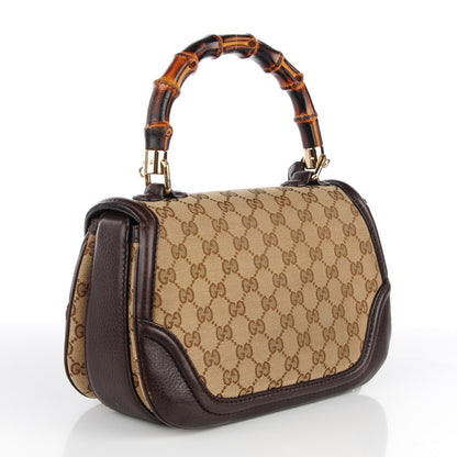 Gucci Monogram Medium New Bamboo Top Handle Bag Dark Brown 3 of 9