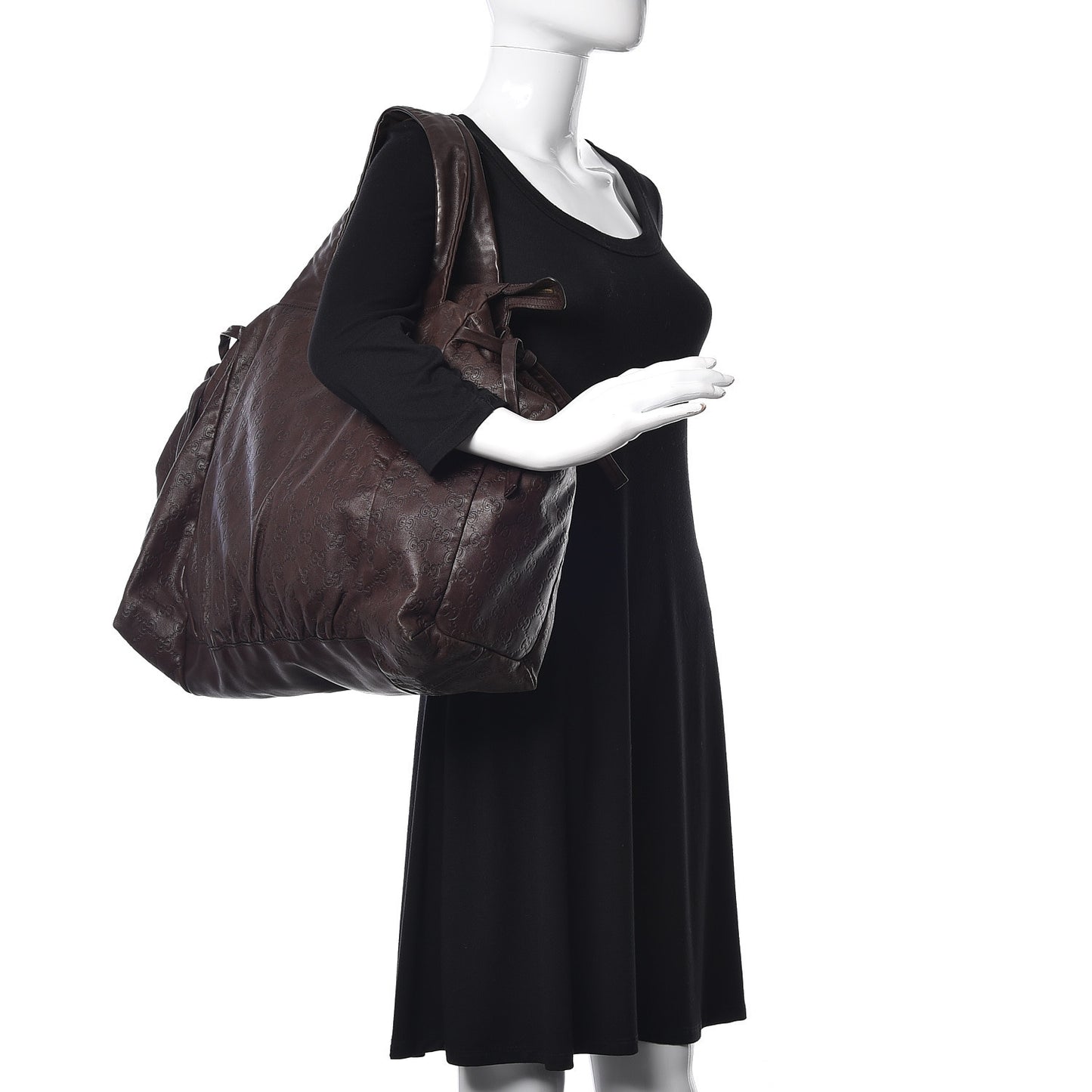Guccissima Large Hysteria Tote Chocolate