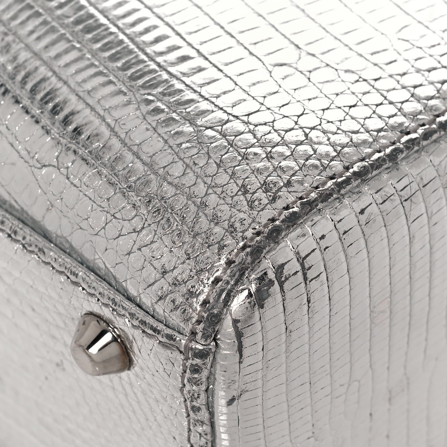 Christian Dior Metallic Lizard Mini Lady Dior Silver 8 of 18