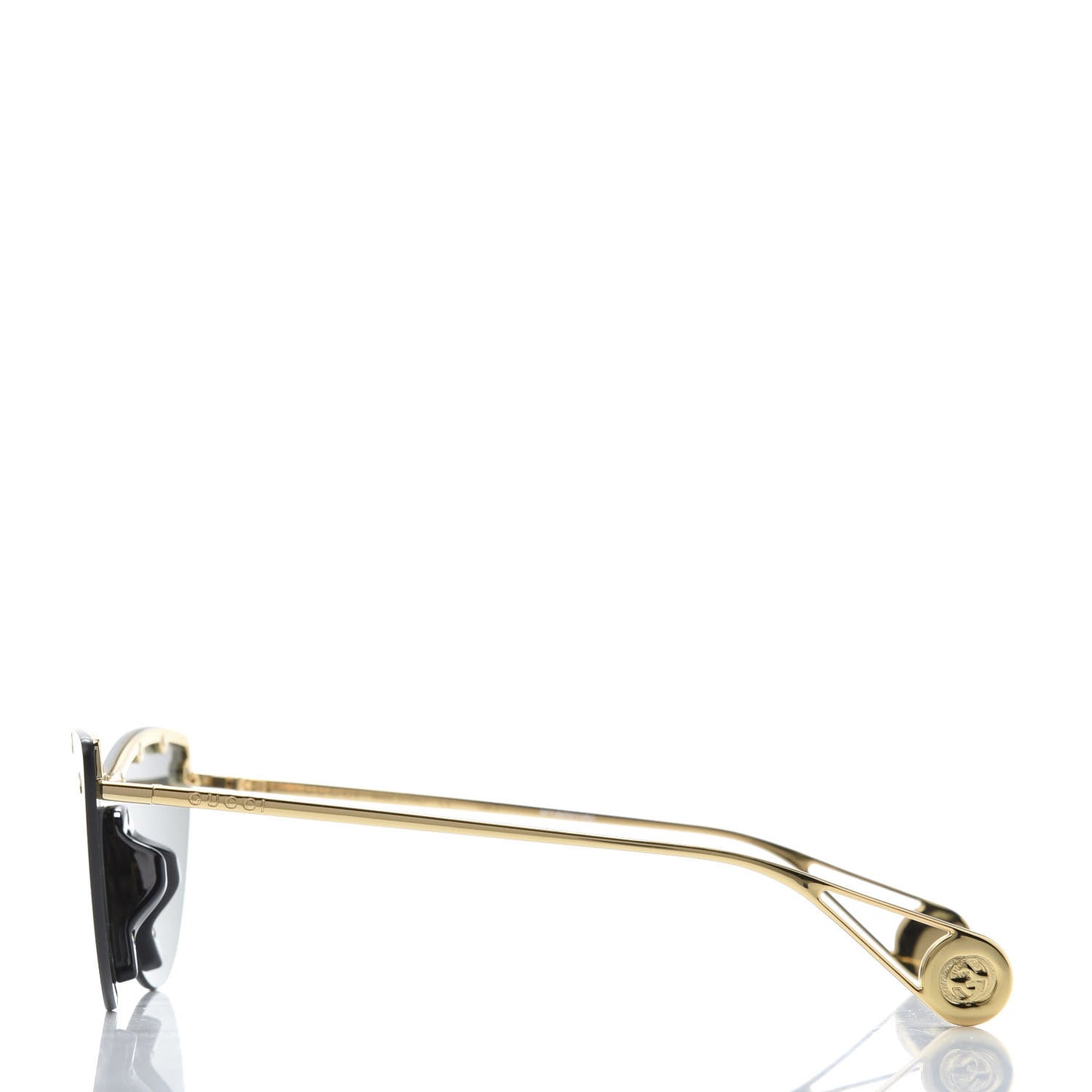 Rimless Star Studded 90mm Cat Eye GG0666S Sunglasses Black Gold