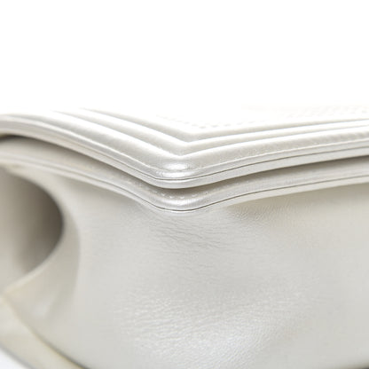 Chanel Lambskin Embossed Medium Boy Cube Flap White Red 9 of 17