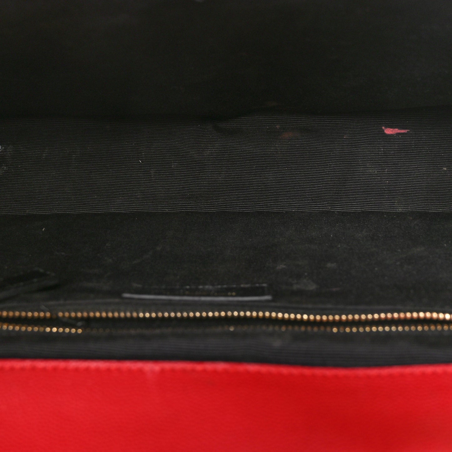 Grain De Poudre Matelasse Chevron Large Monogram Satchel Lipstick Red