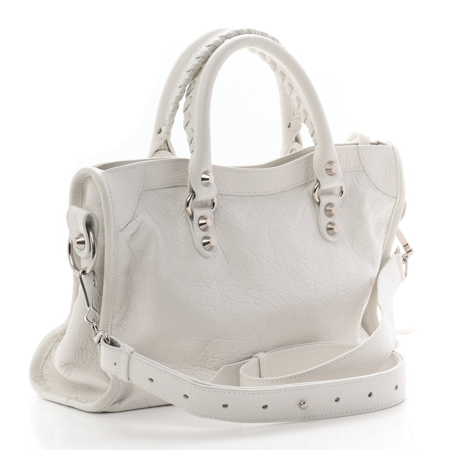 Agneau Arena Silver Hardware Small Le City Optic White