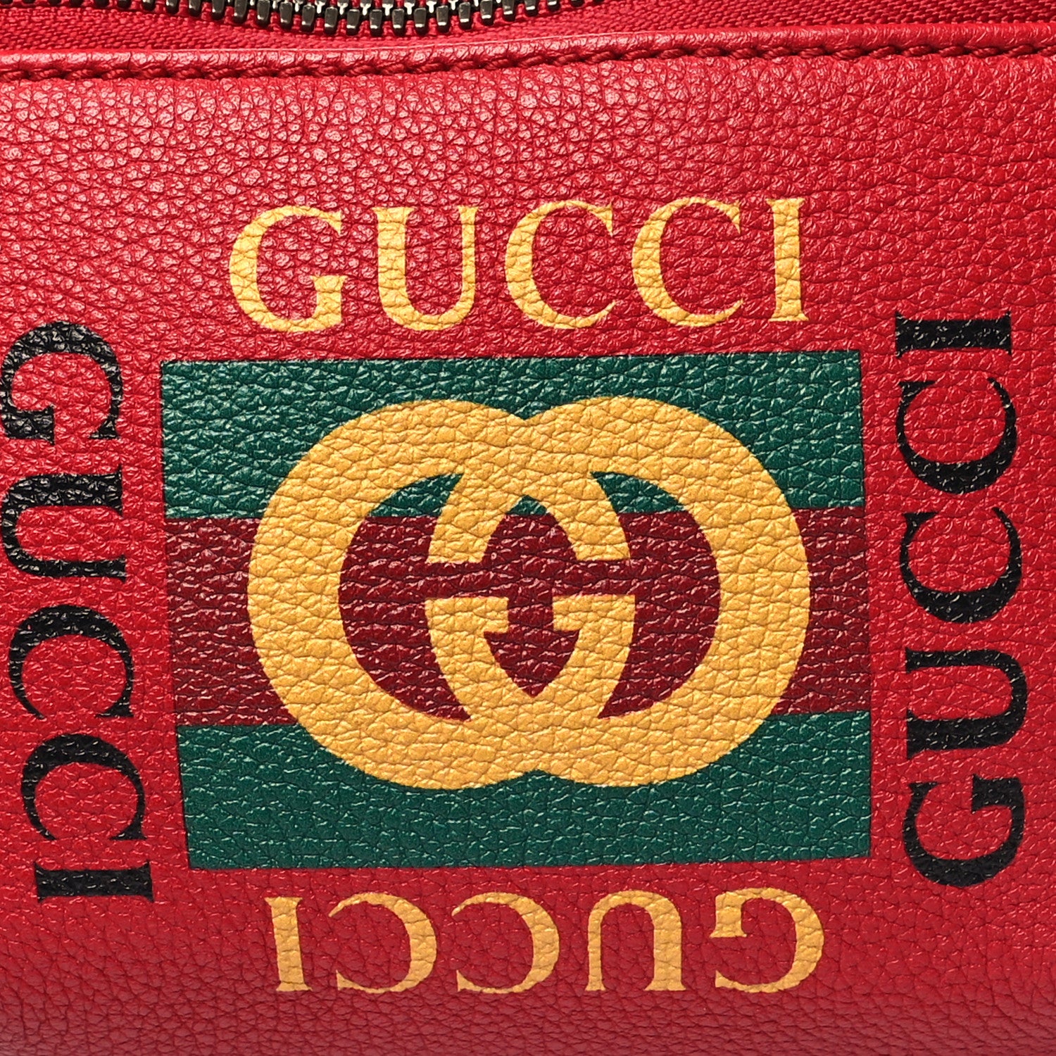 Gucci Grained Calfskin Small Logo Belt Bag Hibiscus Red 8 of 10