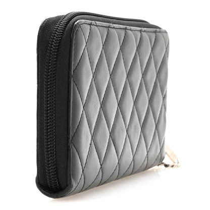 Chanel Calfskin Quilted Cambon Large Gusset Zip Around Wallet Black 3 of 9