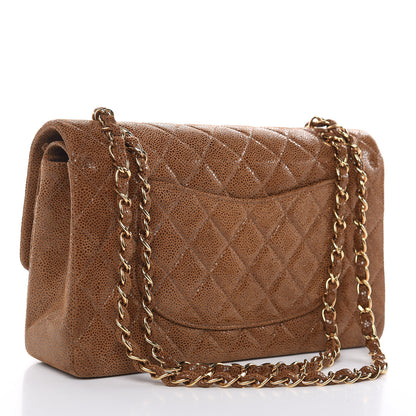 Chanel Iridescent Caviar Quilted Medium Double Flap Marron Clair 3 of 10