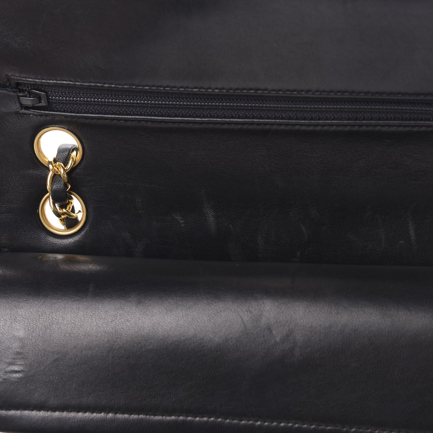 Lambskin Quilted Small Double Flap Black