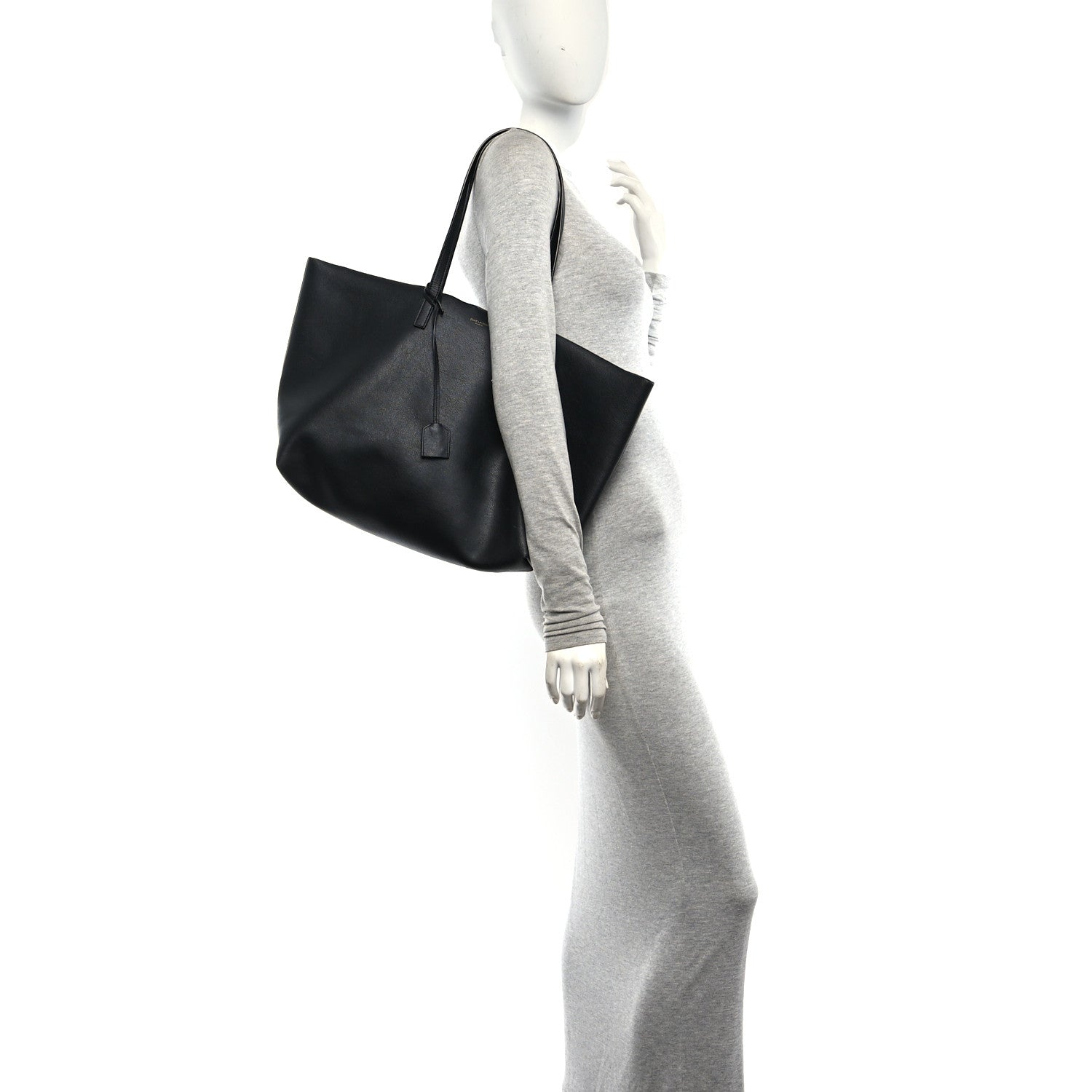Saint Laurent Calfskin Large Shopping Tote Black 2 of 10