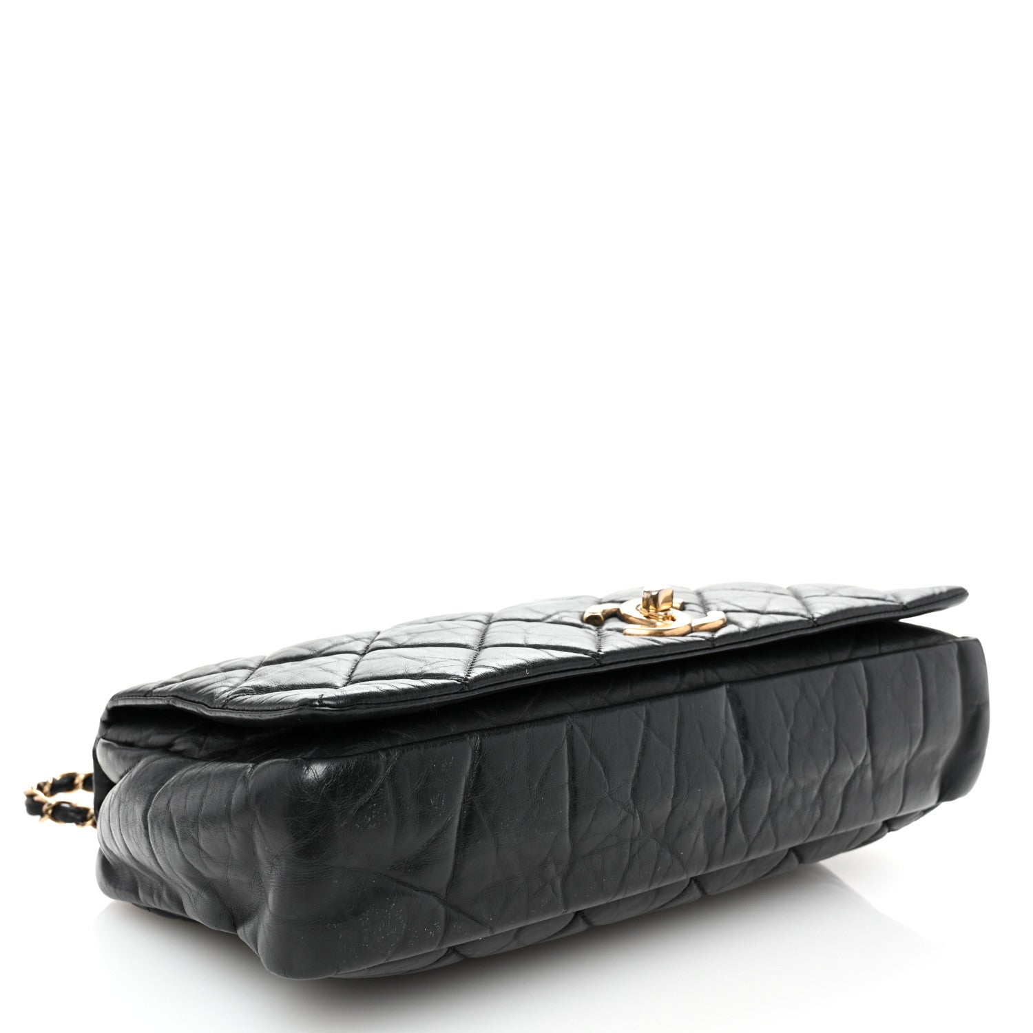 Chanel Aged Calfskin Quilted Medium Pondichery Flap Black 4 of 10