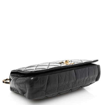 Chanel Aged Calfskin Quilted Medium Pondichery Flap Black 4 of 10