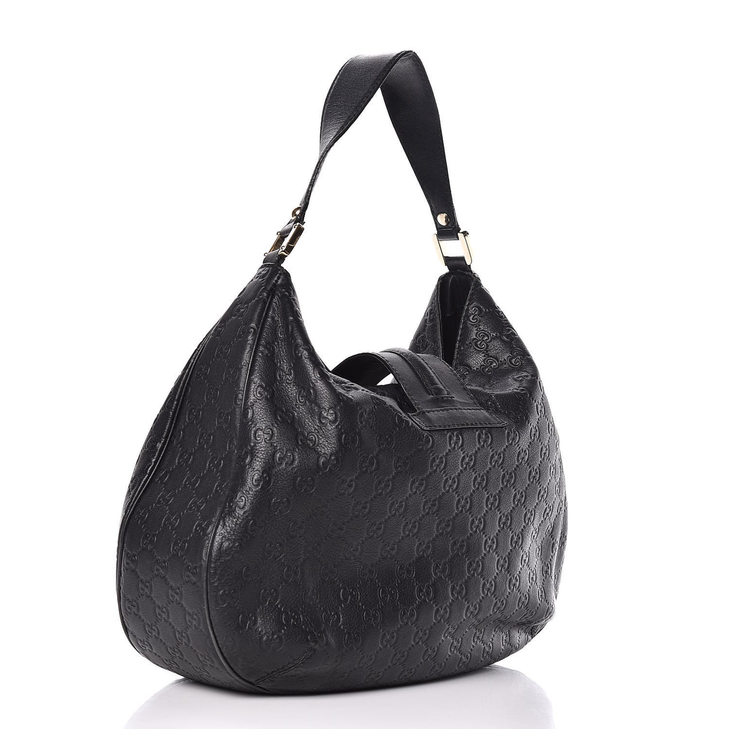 Guccissima Large New Ladies Web Hobo Black