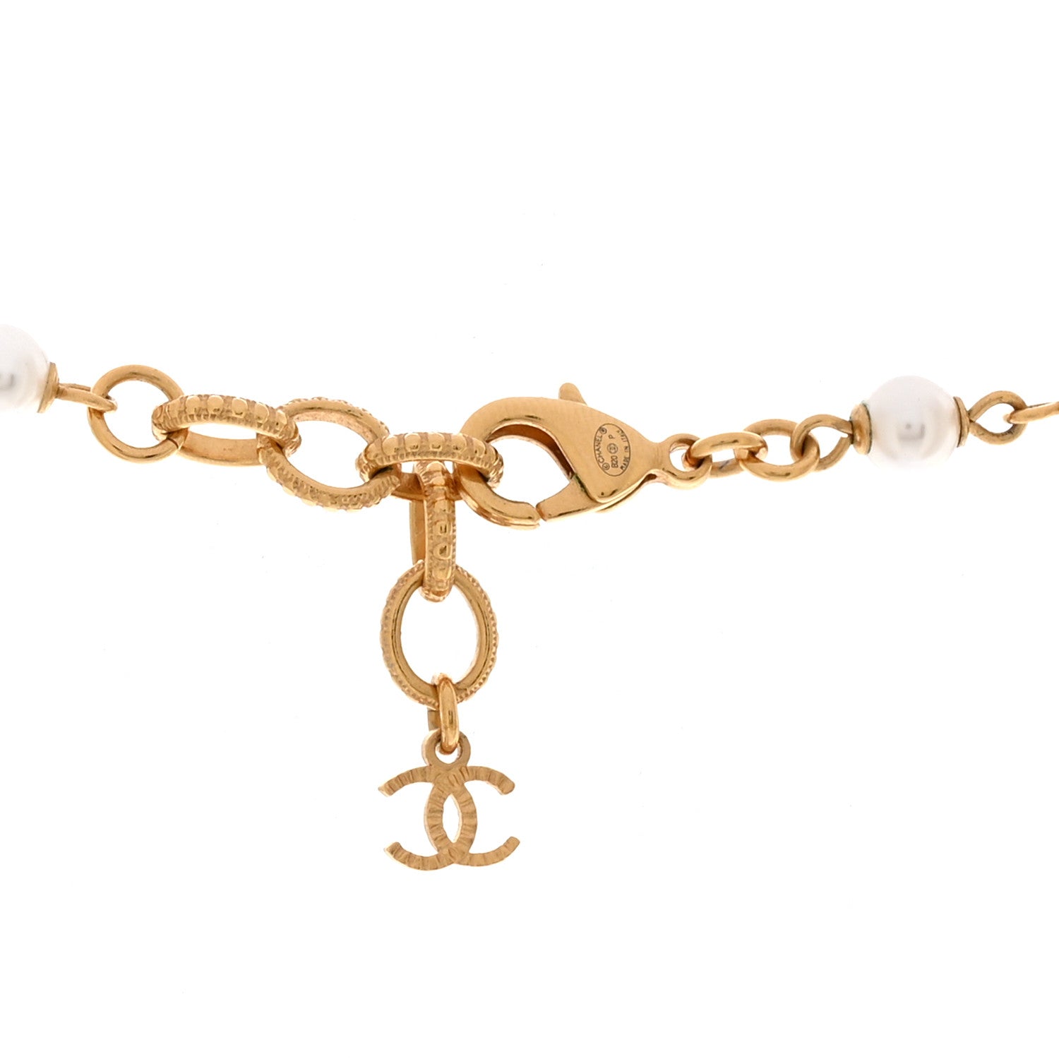 Chanel Pearl Crystal 90's Icon CC Necklace Gold 5 of 6