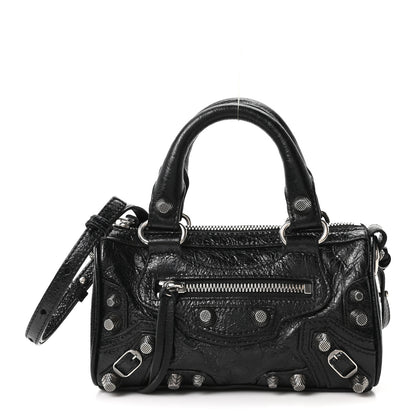 Balenciaga Agneau Arena Crystal Neo Nano Cagole Handbag Black 1 of 21