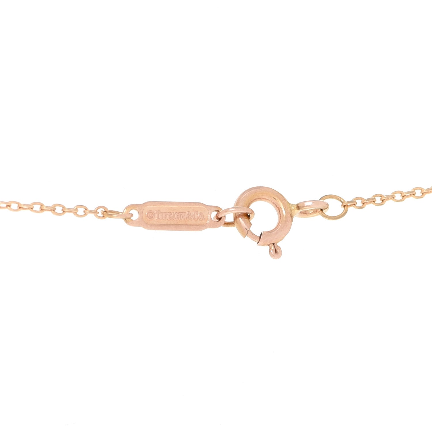 Tiffany 18K Rose Gold Small Oval Key Pendant Necklace 5 of 6
