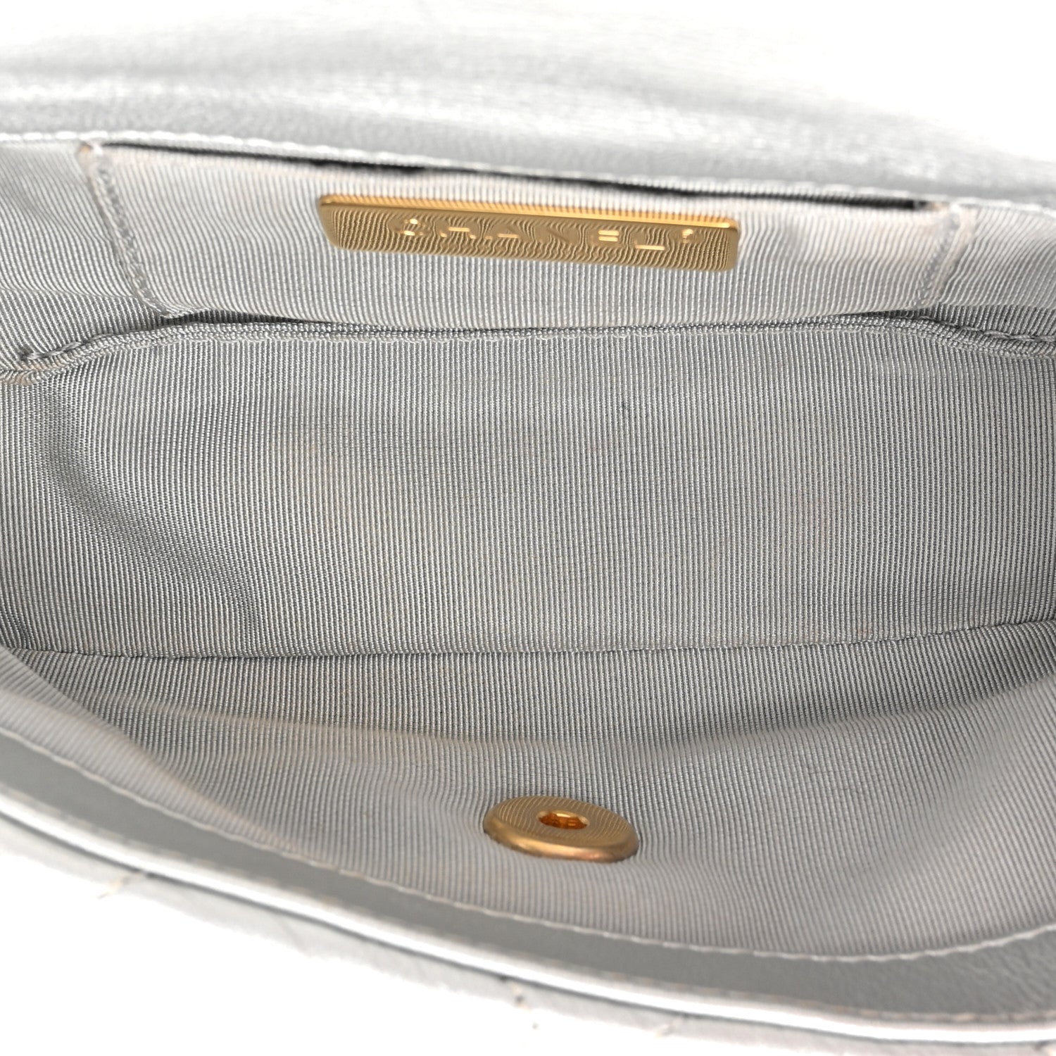 Chanel Metallic Goatskin Quilted Chanel 19 Waist Bag Silver 5 of 13