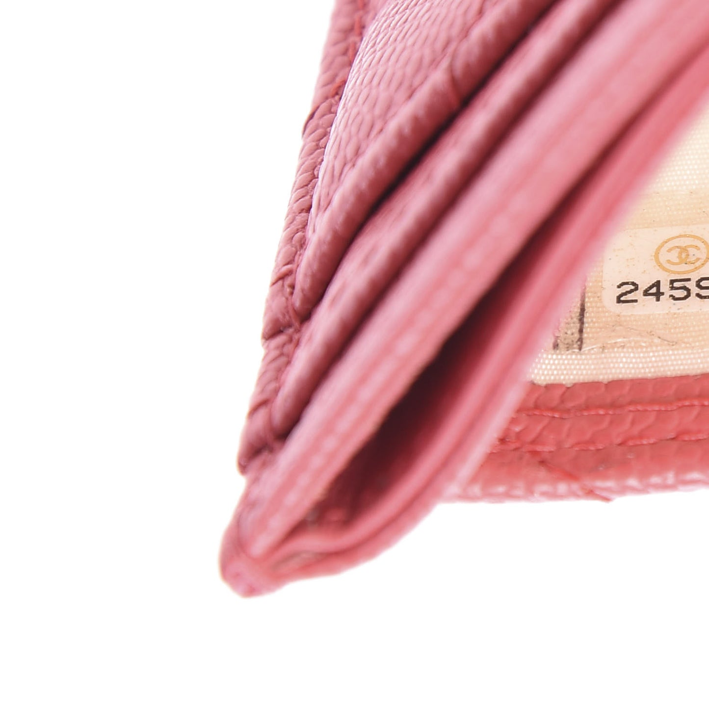 Caviar Quilted Card Holder Pink