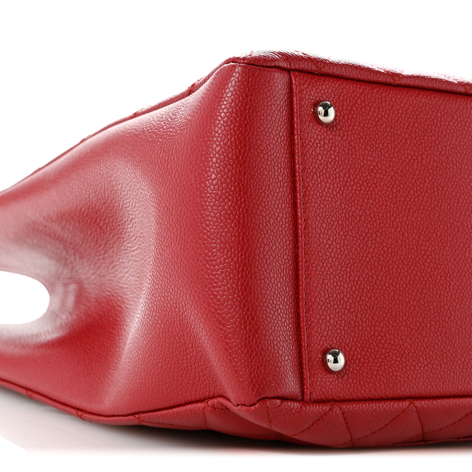 Chanel Caviar Quilted XL Grand Shopping Tote GST Red Red 9 of 13