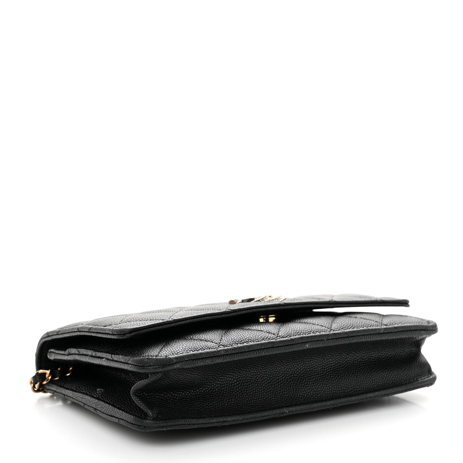 Chanel Caviar Quilted Crystal Enamel CC Wallet On Chain WOC Black 4 of 14