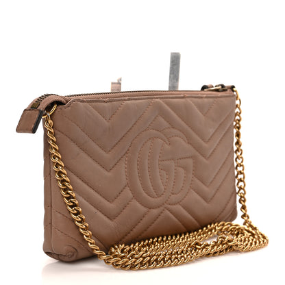 Gucci Calfskin Matelasse Mini GG Marmont Chain Bag Porcelain Rose 3 of 12