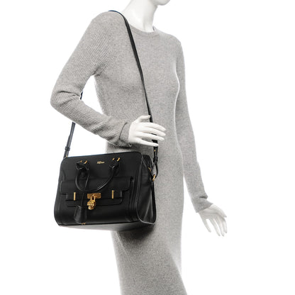 Alexander McQueen Pebbled Calfskin Padlock Pocket Tote Black 2 of 6